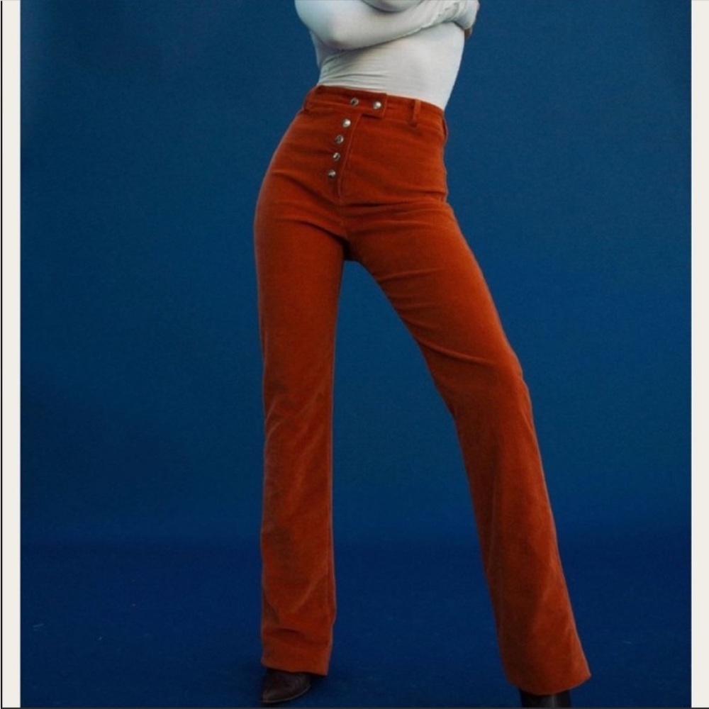 NWOT the line by k orange rust corduroy flare bootcut pants